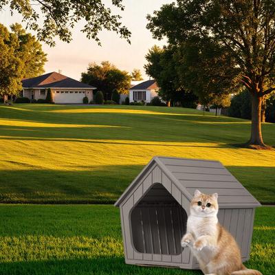 Show full view: Bencmate Wooden Cozy Sturdy Small Cat House, Brown slide 4 of 5
