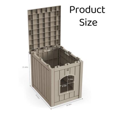 Show full view: Bencmate Wooden 30-gal Cozy Durable Free Standing Cat House, Brown slide 3 of 5