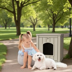 Bencmate Wooden 30-gal Cozy Durable Free Standing Cat House, Brown slide 2 of 5