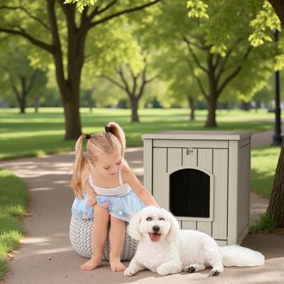 Show full view: Bencmate Wooden 30-gal Cozy Durable Free Standing Cat House, Brown slide 5 of 5