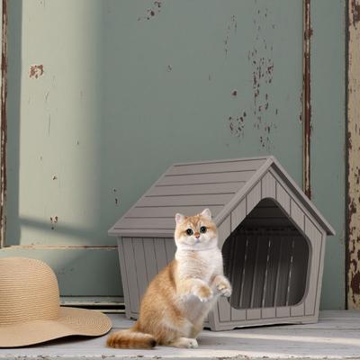 Show full view: Bencmate Wooden Cozy Sturdy Small Cat House, Brown slide 5 of 5