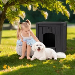 Bencmate Wooden 30-gal Cozy Durable Free Standing Cat House, Black slide 2 of 5