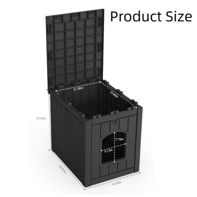 Show full view: Bencmate Wooden 30-gal Cozy Durable Free Standing Cat House, Black slide 3 of 5