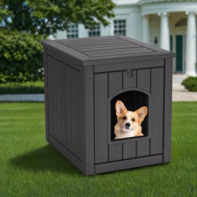 Show full view: Bencmate Wooden 30-gal Cozy Durable Free Standing Cat House, Black slide 2 of 5