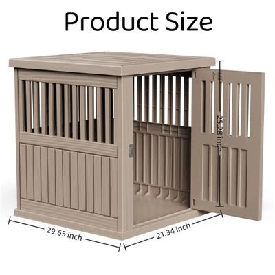 Show full view: Bencmate Slanted Roof Lockable Gate Optimal Airflow Dog House, Brown slide 4 of 5