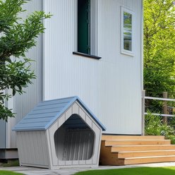 Bencmate Wooden Cozy Sturdy Small Cat House, Blue slide 2 of 5