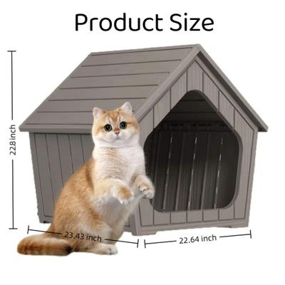 Show full view: Bencmate Wooden Cozy Sturdy Small Cat House, Brown slide 3 of 5