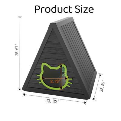 Show full view: Bencmate Triangular Weatherproof Indoor & Outdoor Cat House with Escape Door, Black slide 3 of 5