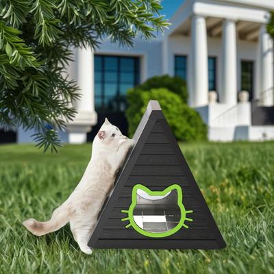 Show full view: Bencmate Triangular Weatherproof Indoor & Outdoor Cat House with Escape Door, Black slide 2 of 5