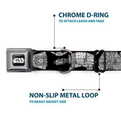 Show full view: Buckle-Down Star Wars Star Wars Ships & Vehicles Dog Collar, Large: 20 to 31-in neck, 1.5-in wide slide 5 of 8