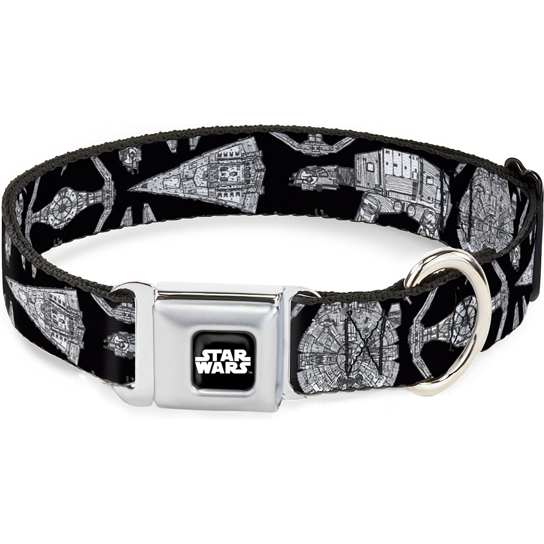 Buckle-Down Star Wars Star Wars Ships & Vehicles Dog Collar, Large: 15 to 24-in neck, 1-in wide