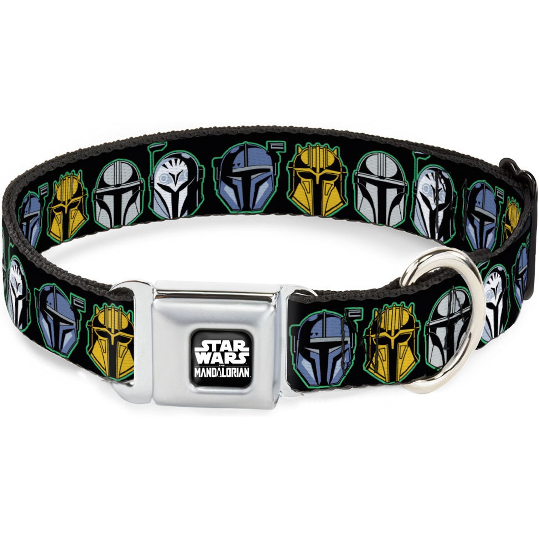 Buckle-Down Star Wars the Mandalorian Helmets Dog Collar, Small: 9.5 to 13-in neck, 1-in wide