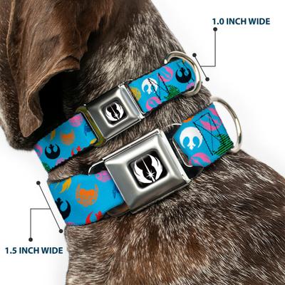 Show full view: Buckle-Down Star Wars Jedi Order & Rebel Alliance Icons Scattered Dog Collar, Medium: 16 to 23-in neck, 1.5-in wide slide 2 of 8