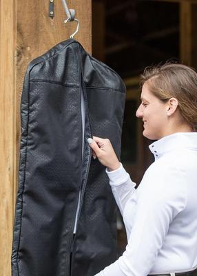 Show full view: Kerrits EQ Equestrian Horse Tack Care Garment Bag, Black Chevron Bits slide 3 of 5