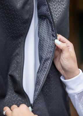 Show full view: Kerrits EQ Equestrian Horse Tack Care Garment Bag, Black Chevron Bits slide 4 of 5