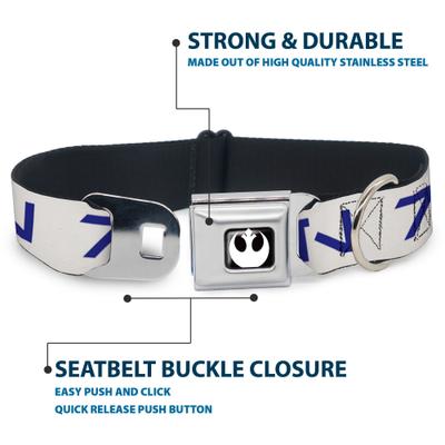 Show full view: Buckle-Down Star Wars Aurebesh Rebel Dog Collar, Medium: 16 to 23-in neck, 1.5-in wide slide 4 of 8