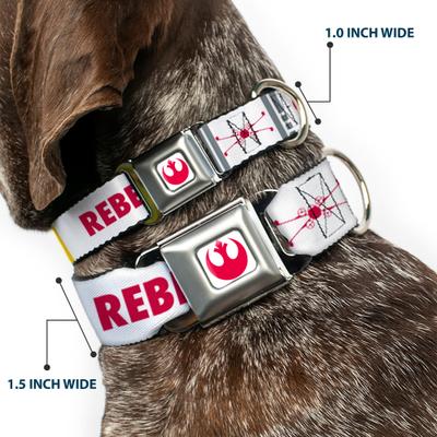 Show full view: Buckle-Down Star Wars Rebel Pilot Rebel Alliance Insignia X Wing Fighter Dog Collar, Small: 13 to 17-in neck, 1.5-in wide slide 3 of 9