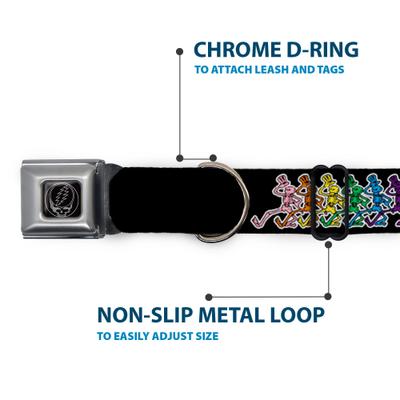 Show full view: Buckle-Down Grateful Dead Dancing Skeletons Dog Collar, Small: 9.5 to 13-in neck, 1-in wide slide 6 of 9