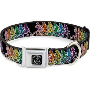 Buckle-Down Grateful Dead Dancing Skeletons Dog Collar, Large: 15 to 24-in neck, 1-in wide