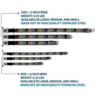 Show full view: Buckle-Down Grateful Dead Dancing Skeletons Dog Collar, Small: 9.5 to 13-in neck, 1-in wide slide 4 of 9