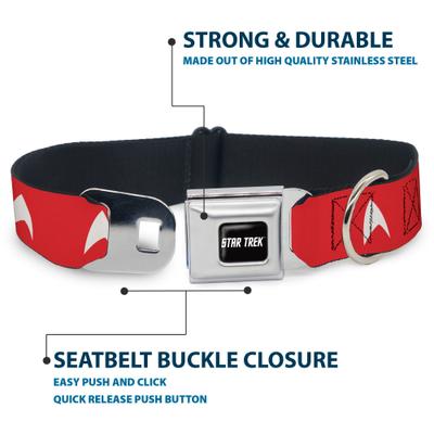 Show full view: Buckle-Down CBS Studios Inc. Star Trek Starfleet Insignia Dog Collar, Red, Large: 20 to 31-in neck, 1.5-in wide slide 5 of 9