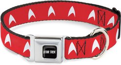 Buckle-Down CBS Studios Inc. Star Trek Starfleet Insignia Dog Collar, Red, Small: 9.5 to 13-in neck, 1-in wide
