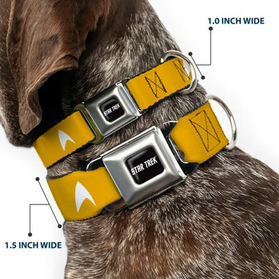 Show full view: Buckle-Down CBS Studios Inc. Star Trek Starfleet Insignia Dog Collar, Yellow, Medium: 16 to 23-in neck, 1.5-in wide slide 2 of 8