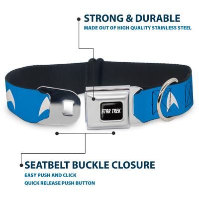 Show full view: Buckle-Down CBS Studios Inc. Star Trek Starfleet Insignia Dog Collar, Blue, Small: 9.5 to 13-in neck, 1-in wide slide 4 of 8
