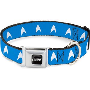 Buckle-Down CBS Studios Inc. Star Trek Starfleet Insignia Dog Collar, Blue, Small: 9.5 to 13-in neck, 1-in wide