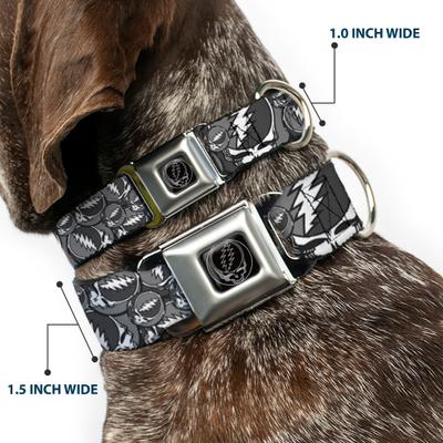 Show full view: Buckle-Down Grateful Dead Steal Your Face Stacked Dog Collar, Large: 15 to 24-in neck, 1-in wide slide 3 of 9