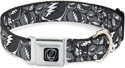 Buckle-Down Grateful Dead Steal Your Face Stacked Dog Collar, Large: 15 to 24-in neck, 1-in wide