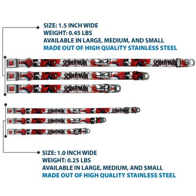 Show full view: Buckle-Down Marvel Comics Spider Man Action Poses Comic Scenes Dog Collar, Small: 9.5 to 13-in neck, 1-in wide slide 4 of 9