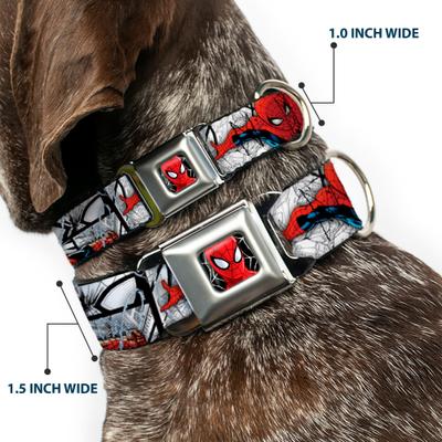Show full view: Buckle-Down Marvel Comics Spider Man Action Poses Comic Scenes Dog Collar, Small: 9.5 to 13-in neck, 1-in wide slide 3 of 9