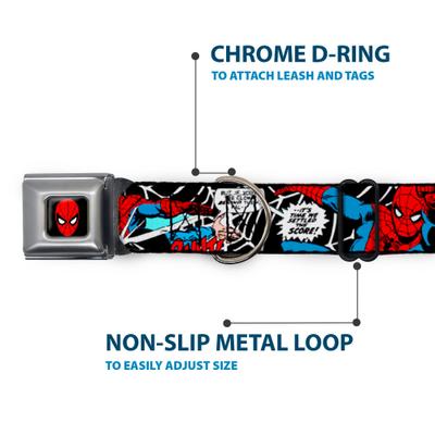 Show full view: Buckle-Down Marvel Comics Spider Man in Action Dog Collar, Small: 13 to 17-in neck, 1.5-in wide slide 5 of 8