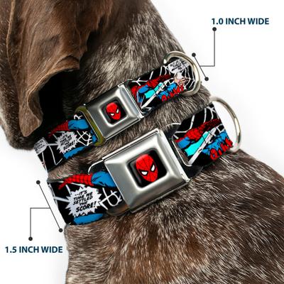 Show full view: Buckle-Down Marvel Comics Spider Man in Action Dog Collar, Small: 13 to 17-in neck, 1.5-in wide slide 2 of 8