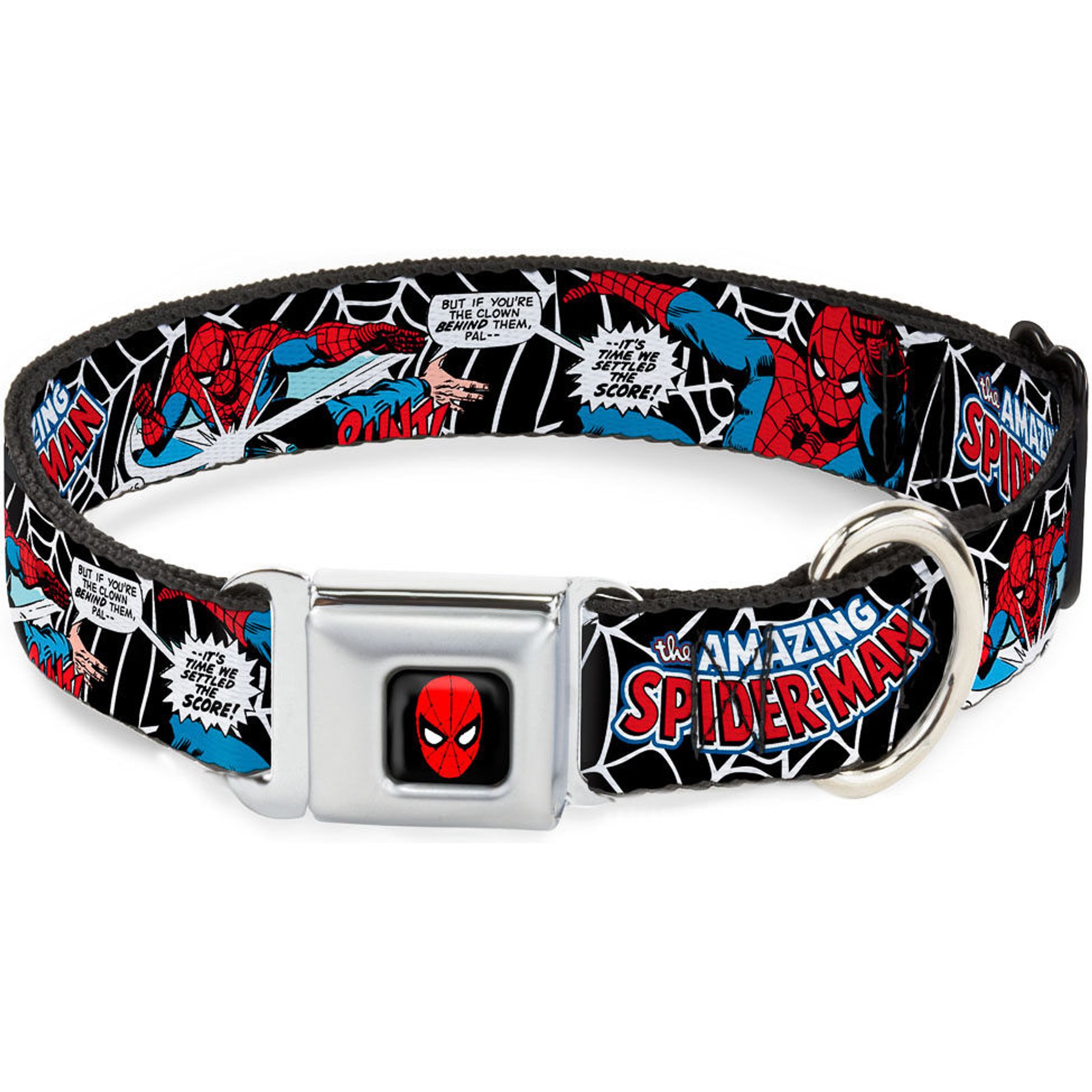 Buckle-Down Marvel Comics Spider Man in Action Dog Collar, Large: 20 to 31-in neck, 1.5-in wide