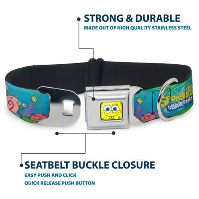 Show full view: Buckle-Down Nickelodeon Spongebob & Friends Logo Dog Collar, Medium: 11 to 16.5-in neck, 1-in wide slide 4 of 8