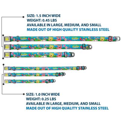 Show full view: Buckle-Down Nickelodeon Spongebob & Friends Logo Dog Collar, Medium: 11 to 16.5-in neck, 1-in wide slide 3 of 8