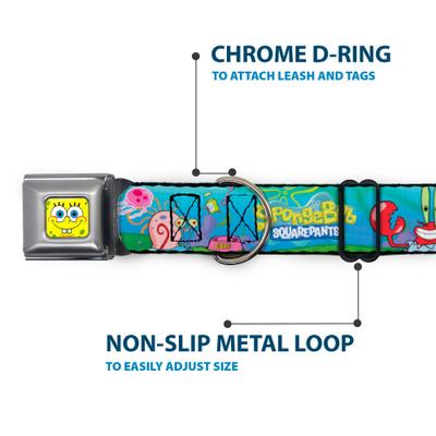 Show full view: Buckle-Down Nickelodeon Spongebob & Friends Logo Dog Collar, Medium: 11 to 16.5-in neck, 1-in wide slide 5 of 8
