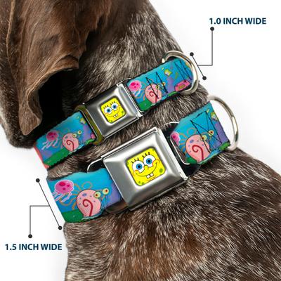 Show full view: Buckle-Down Nickelodeon Spongebob & Friends Logo Dog Collar, Medium: 11 to 16.5-in neck, 1-in wide slide 2 of 8