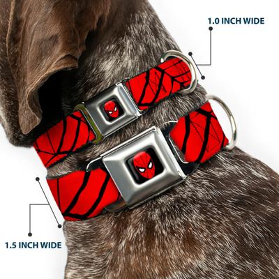 Show full view: Buckle-Down Marvel Comics Spiderweb Dog Collar, Medium: 11 to 16.5-in neck, 1-in wide slide 2 of 8