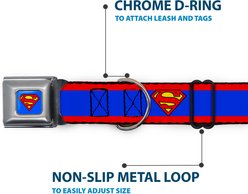Buckle-Down DC Comics Superman Shield Stripe Dog Collar, Medium: 16 to 23-in neck, 1.5-in wide slide 2 of 9