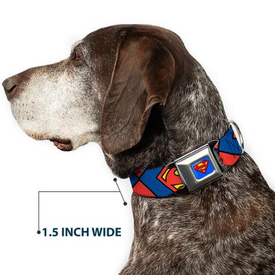 Show full view: Buckle-Down DC Comics Superman Shield Close Up Dog Collar, Medium: 11 to 16.5-in neck, 1-in wide slide 7 of 8