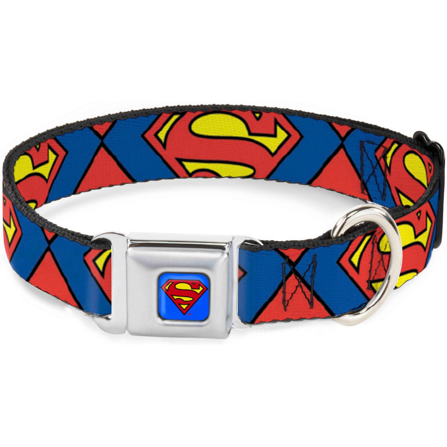 Buckle-Down DC Comics Superman Shield Close Up Dog Collar, Large: 15 to 24-in neck, 1-in wide