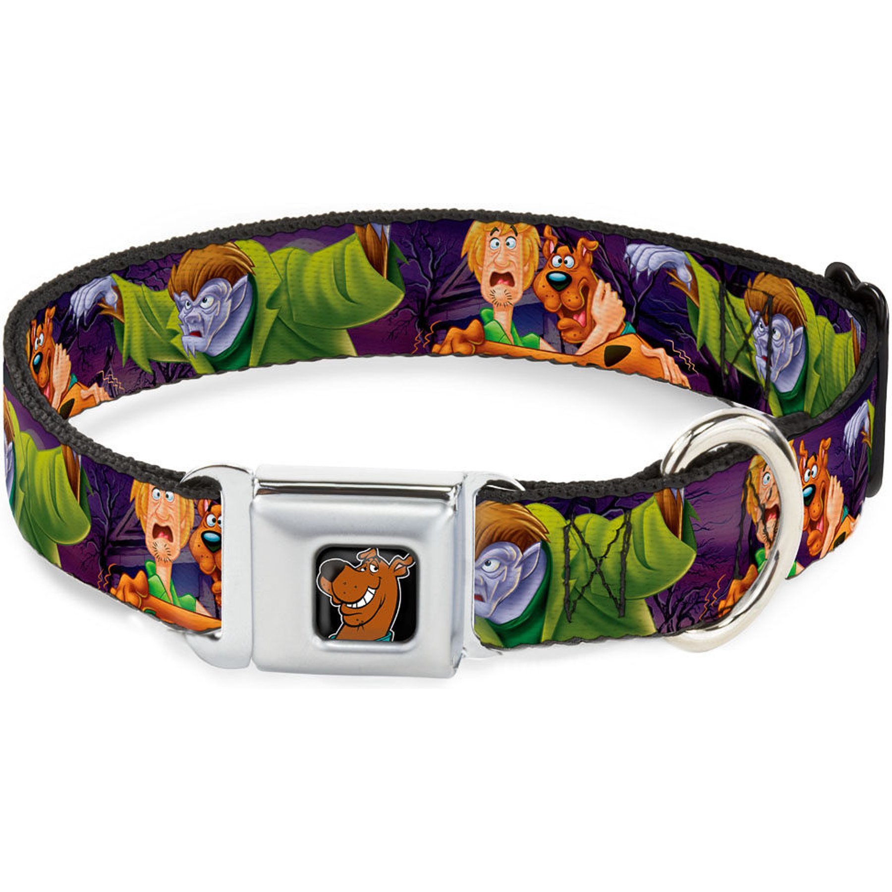 Buckle-Down Scooby Doo Scooby & Shaggy Hugging Werewolf Man Dog Collar, Large: 15 to 24-in neck, 1-in wide