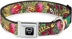 Buckle-Down DC Comics Supergirl Tattoo Scene Dog Collar, Small: 13 to 17-in neck, 1.5-in wide