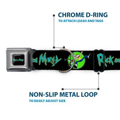 Show full view: Buckle-Down Rick & Morty Title Logo & Portal Pose Dog Collar, Medium: 16 to 23-in neck, 1.5-in wide slide 5 of 8