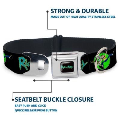 Show full view: Buckle-Down Rick & Morty Title Logo & Portal Pose Dog Collar, Medium: 16 to 23-in neck, 1.5-in wide slide 4 of 8