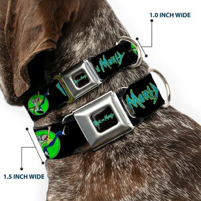 Show full view: Buckle-Down Rick & Morty Title Logo & Portal Pose Dog Collar, Medium: 16 to 23-in neck, 1.5-in wide slide 2 of 8