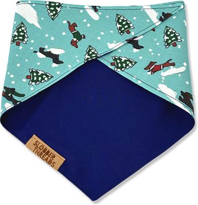 Show full view: Slobber Threads Christmas Dachshund Through the Snow Dog Bandana, Small slide 3 of 4